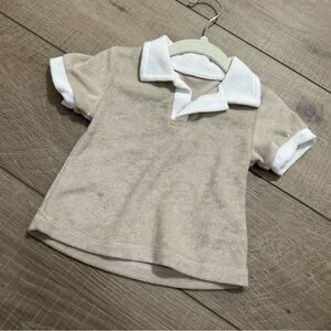 Lila & Jack Terrycloth Tan Polo Shirt in Size 12 Months NWOT